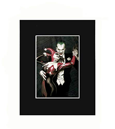 Joker & Harley Quinn Portrait Dance Dancing 8x10 Black Matted Art Artworks Print Paintings Printed Picture Photograph Poster Gift Wall Decor Display USA Seller