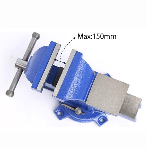 6" Bench Vise, Double Swivel Rotating Vise Head, Heavy Duty Table Top Pipe Vise with Anvil Swivel 360-Degree Rotation, Desktop Clamp 150mm Jaw for Crafting, Industrial Woodworking
