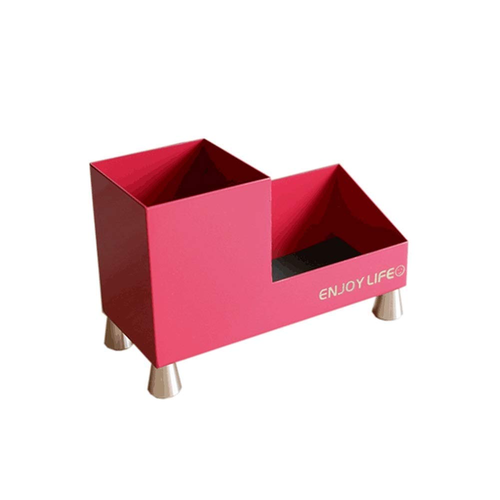 Pen Pot Portapenne Multifunzionale per matite, Organizer da scrivania in Stile Minimalista in Metallo, portapennelli per Trucco, portapenne per Accessori da scrivania (Verde Scuro)