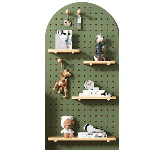 Kit de tablero perforado, estante de almacenamiento de exhibición montado en la pared con palos de madera para organizar el garaje, tablero perforado de madera para herramientas y accesorios