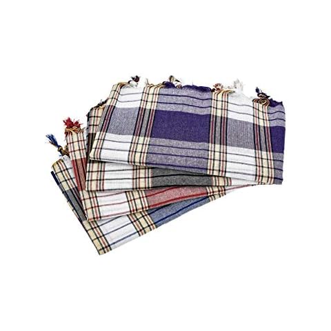 Carenesse Hamamtuch Classic 4er Set 80 x 170 cm I Hamam Handtücher 100% Baumwolle I 4x saugfähiges schnelltrocknendes Pestemal rot/blau/schwarz/lila kariert I Hamam Strandtuch/Saunahandtuch Cover