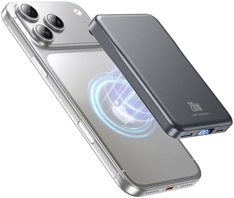 Magnetic Portable Charger, 10000mAh Power Bank, 20W Fast Charging for Magsafe Battery Pack, Travel Essential Wireless Charger Compatible with iPhone 17/16/15/14/13/12 Pro/Max/Air/Plus Series, Samsung Magnetic Portable Charger, 10000mAh Power Bank, 20W Fast Charging for Magsafe Battery Pack, Travel Essential Wireless Charger Compatible with iPhone 17/16/15/14/13/12 Pro/Max/Air/Plus Series, Samsung