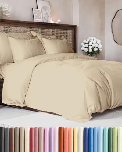 Image of Duvet Cover King Size - Extra Soft 3 Piece with Zipper Closure - Wheat