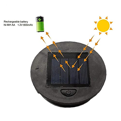 Zonne-verlichting Vervanging Top LED 300 mAh Opknoping Lantaarns Lamp Deksel Warm Licht 8 cm 2 Stks/Solar Lights Outdoor… - Afbeelding 4