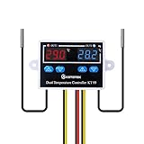 2 in 1: Mit 2 Bildschirmen mit blauer und roter LED, 2 Relaisausgängen und 2 wasserdichten NTC-Sensoren kann dieser digitale Temperaturregler zwei Produkte gleichzeitig mit unabhängigem Sensor und Ausgang steuern.