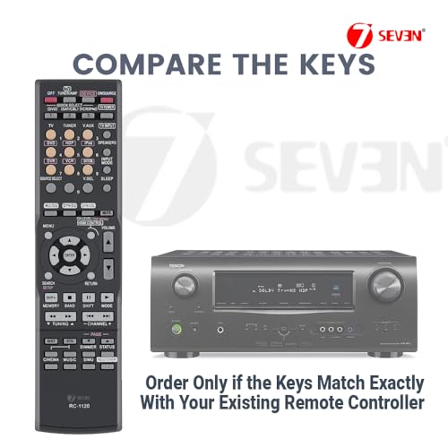 Image of 7SEVEN Compatible for Denon Home Theatre Amplifier Sound System Remote Control of RC-1120 and Replacement Remote for AVR-590 AVR-1610 DHT590BA AVR-1610 DHT590BA AVR-1610B Model