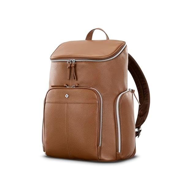 Samsonite Mobile Solution 2 Leather Deluxe Backpack - Cognac