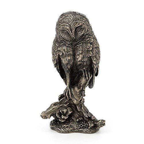Statue de hibou figurine d'animaux en cuivre et sculpture artistique de maison
