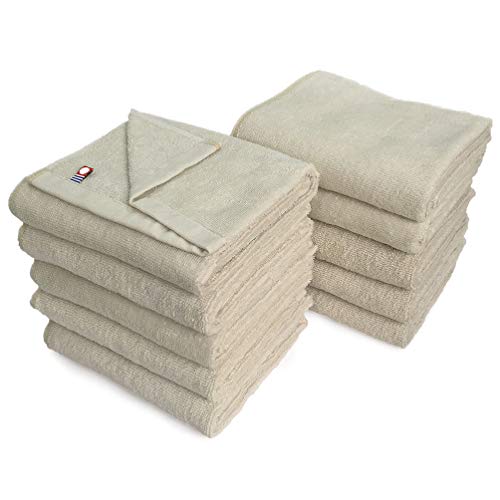 美容系 今治タオル 業務用 フェイスタオル 10枚組 村上タオル エムカラー 34x86cm エステサロン用 全100色 軽量薄手 (No.38 ホワイトゴールド) mc-ft10