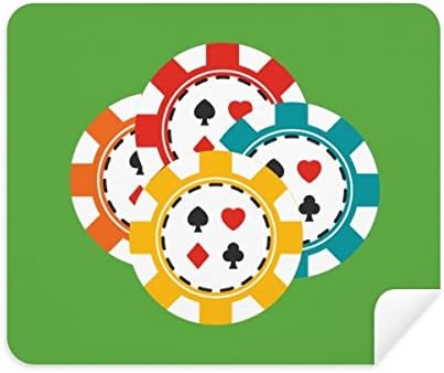 Colorful Casino Chips Illustration Cleaning Cloth Screen Cleaner 2pcs Suede Fabric image 2