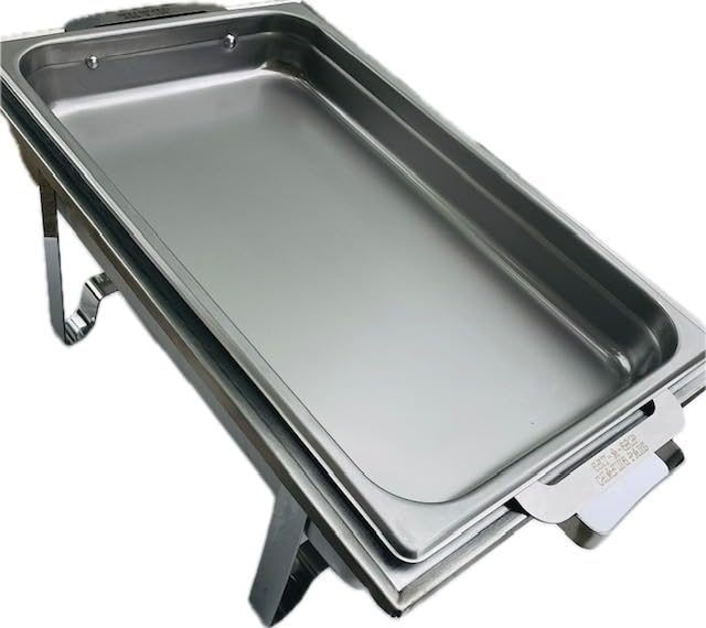 Full Size Steam Table Pan with Permanent Stainless Steel Handles-Stackable-Fits Water Wells & Chafing Dishes-Institutional Foodservice Use-Cafeteria & Catering Safety Pan