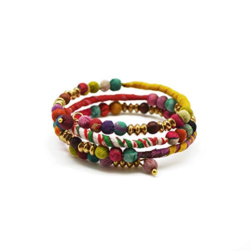 Anju Jewelry Aasha Collection Beaded Coil Wrap Bracelet