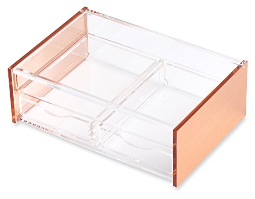 Organizer for Cosmetics Makeup Jewelry Stationery Hobby Art Craft Supplies (Rose Gold)