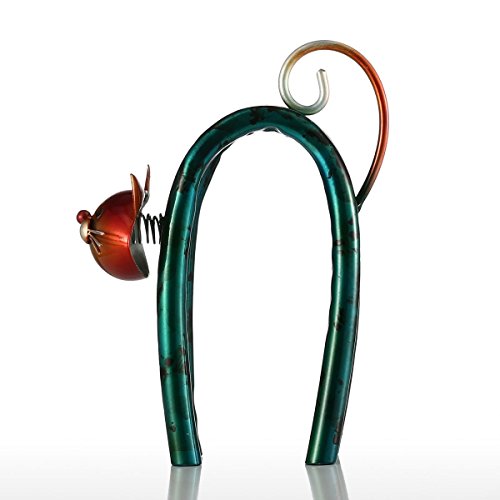 Tooarts Spring Little Cat Metal Escultura Moderna Decoração de Casa Enfeite Presente