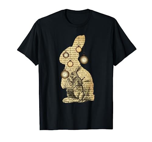 Image of I'm Late - Alice In Wonderland White Rabbit T-Shirt