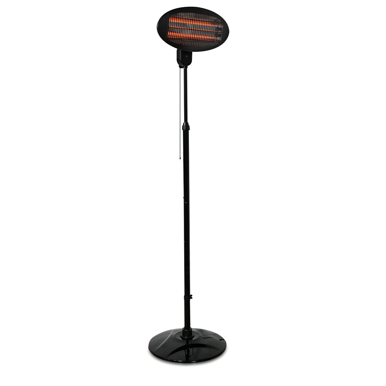 Navaris Lampada Riscaldante Esterno con 3 Barre - Riscaldatore da Terrazzo - Stufa Elettrica Interno Potenza 2000W - Radiatore Calore Cavo 3m - Nero