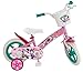 Disney Bicicletta per bambini Minnie Mouse da 12 pollici | pneumatici Eva, cestino ruote di supporto