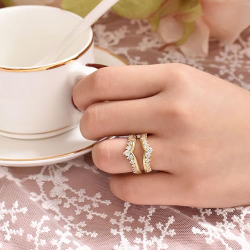 Wuziwen Wedding Guard Ring Enhancers for Engagement Rings Womens CZ 925 Sterling Silver Size 5-124