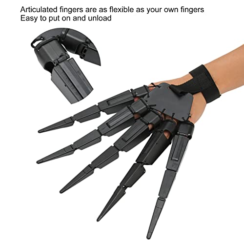 Dioche Halloween Articulated Fingers Extensions, Wearable Cosplay Horrific Finger Extension Party Supplies Cosplay Props for Halloween Party Decoration and Cosplay, Fits All Finger Sizes(Left)