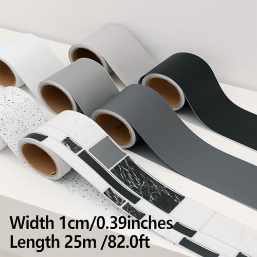 BINTING Adesivo de cintura para guia de ondas de chão, superfície lisa, 25m * 1cm, adesivo de parede