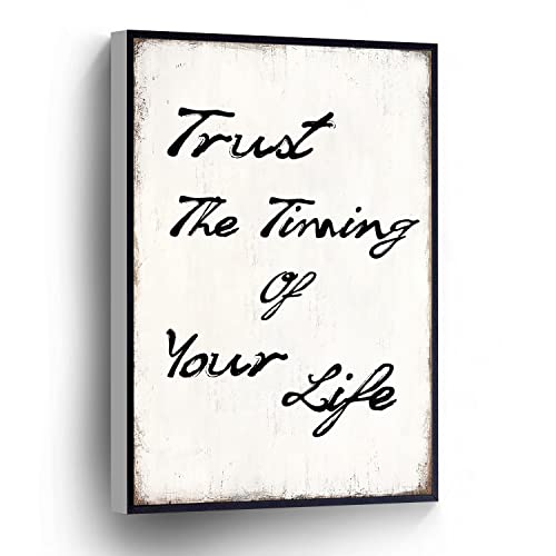 PUCHYUCT Trust The Timing Of Your Life Canvas Wall Art Inspiratio...