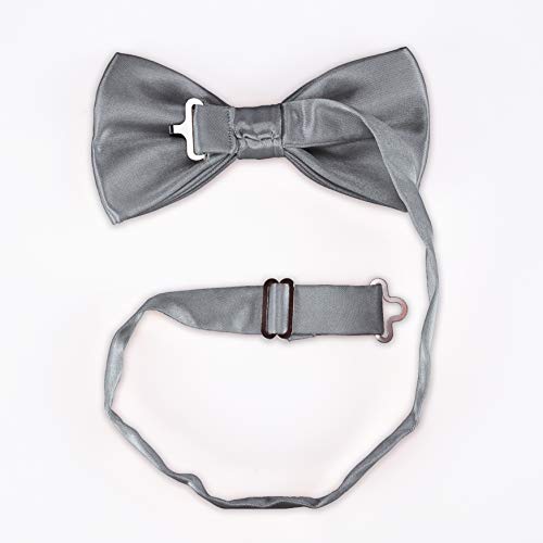 Avantmen Men's Bowties Formal Satin Solid - 12 Pack Bow Ties Pre-Tied Adjustable Ties For Men Many Colors Option In Bulk #TOP3