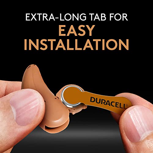 Image of DURACELL Hearing Aid Batteries Brown Size 312, 16 Count Pack, 312A Size Hearing Aid Battery with Long-Lasting Power, Extra-Long EasyTab Install for Hearing Aid Devices (Pack of 2)