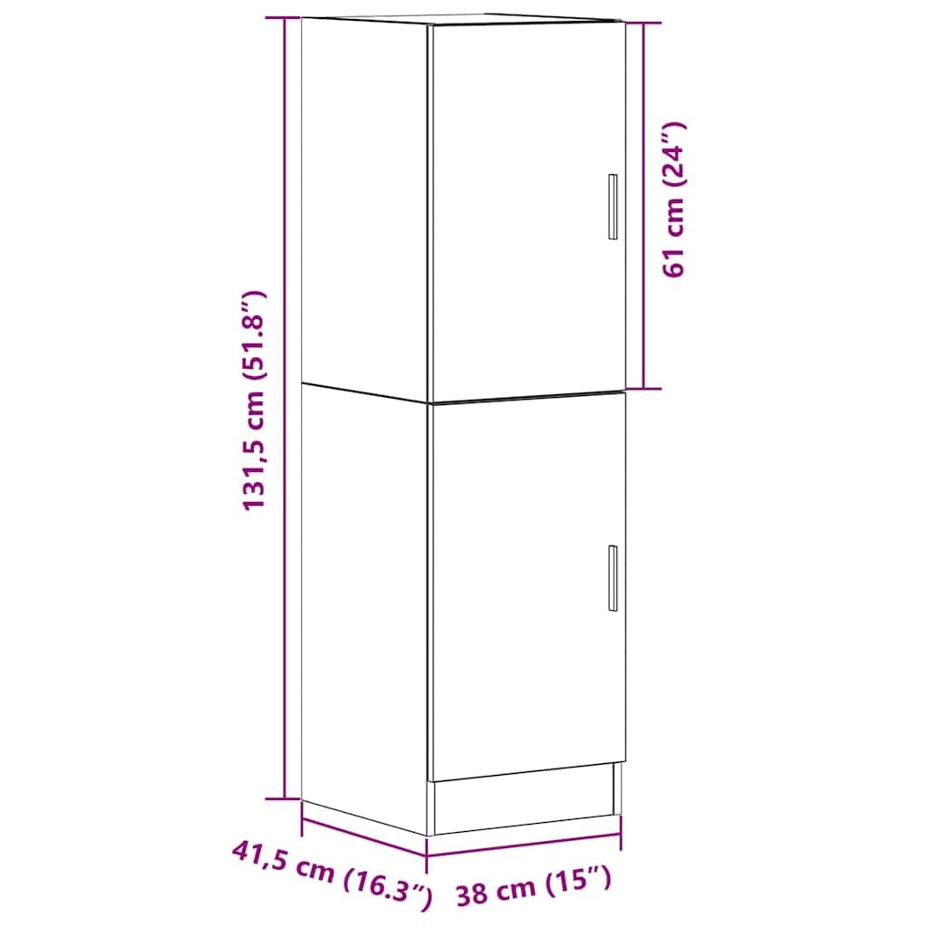 vidaXL Mueble de Cocina Madera ingeniería Gris Sonoma 38x41,5x131,5 cm