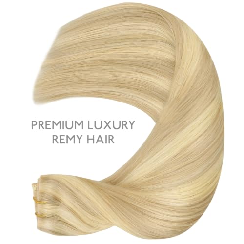 Image of WENNALIFE Invisible Edge Seamless Clip in Hair Extensions Real Human Hair