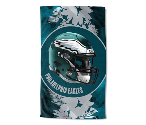 Northwest NFL Philadelphia Eagles Oversized Microfiber Beach Towel 40 x 72 Inches Quick Dry Sand Resistant Lightweight Highly Absorbent Coin Toss Design