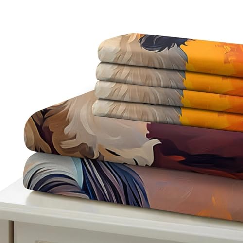 Parure de lit double 200x200 avec housse de couette microfibre 3D