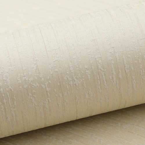 Trafagala Cream Yellow Wallpaper Striped Textured Wallpaper for Bedroom Adults Girls Boys Living Room Hallway and Stairs Wall Paper Roll