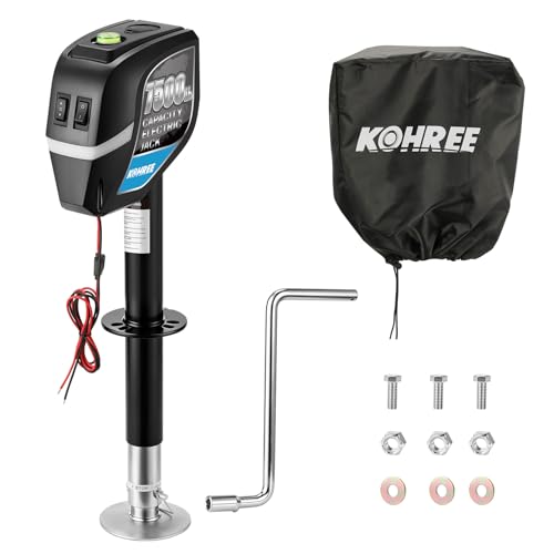 900012 - Power Tongue Jack may Operate Unintentionally - 2017-2018 Grand Design Reflection & Imagine Travel Trailers 7 Kohree 7500lbs Electric Trailer Jack with Dual Wire, Heavy Duty Power Tongue Jack for A-Frame RV Travel Trailer Camper, Easy Installation, 22' Lift, 12V DC, Manual Handle & Weatherproof Cover