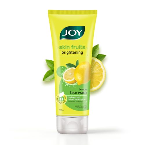 Joy Skin Fruits Lemon Brightening Face Wash 200ml | with Vitamin C for Glowing Skin | Reduces Dark Spots, Removes Excess Oil & Dirt | For Normal to Oily Skin