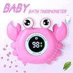 Baby Bath Thermometer,Baby Bath,Newborn Swimming Safety Toy,Bathtub Water Thermometer,Large Eyed Crab Toy Floating Water Temperature Gauge Baby Temperature Warning,Girl Baby Pink - Image 2