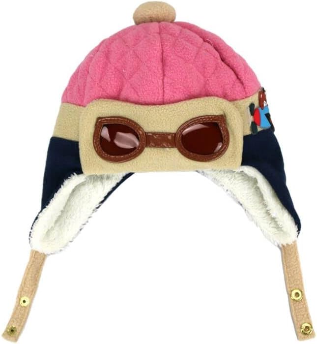 Kafeimali Baby Boys Girls Crochet Earflap Winter Warm Caps Beanie Pilot Aviator Cartoon Hats