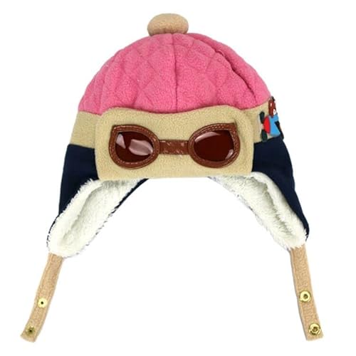 Kafeimali Baby Boys Girls Crochet Earflap Winter Warm Caps Beanie Pilot Aviator Cartoon Hats (Pink) #TOP6