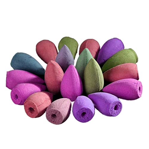 Cônes de Reflux Ensemble Cônes d'encens de Reflux Brûleur d'encens Brûler Naturel Aromathérapie Mixte Scents pour la Salle de Yoga 30pcs Cover