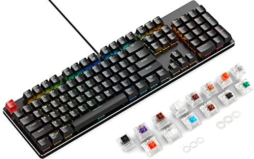(Keyboard + Switch) Glorious Modular Mechanical Gaming Keyboard - Full Size GMMK (104 Key) + Glorious PC Gaming Race Keyboard Switch Sample Pack (Bundle)