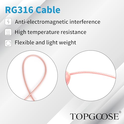 TOPGOOSE 4ft SMA Male to N Male Cable 2PCS, RG316 SMA to N Cable 50 Ohm for WiFi Router, GPS Receiver, Antenna, Signal Booster etc by TOPGOOSE - Used condition - Image 7