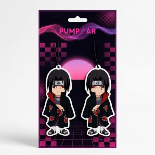 Image of PumpCar 2 pieces double-sided Itachi hanging cartoon vanilla-scented funny car air freshener Cool hanging for rearview mirror Car Interior Accessories Gifts Anime Manga Fans Ninja Shinobi Truck SUV