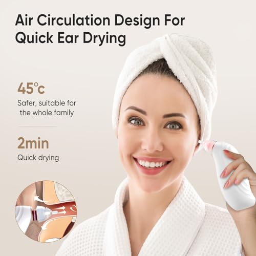 Ear Dryer,Rechargeable Soothing Warm Air Ear Drying Water Remover