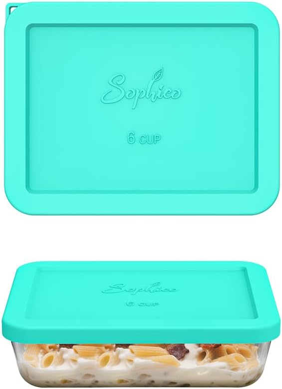 Sophico 6 Cup Rectangle Silicone Airtight Replacement Lid for Pyrex 7211-PC