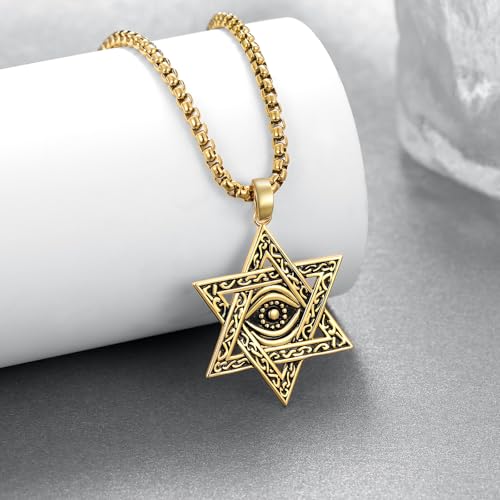 Star of David Necklace 925 Sterling Silver Eye of Horus Necklace Jewish Jewelry Star of David Gifts for Men Women2
