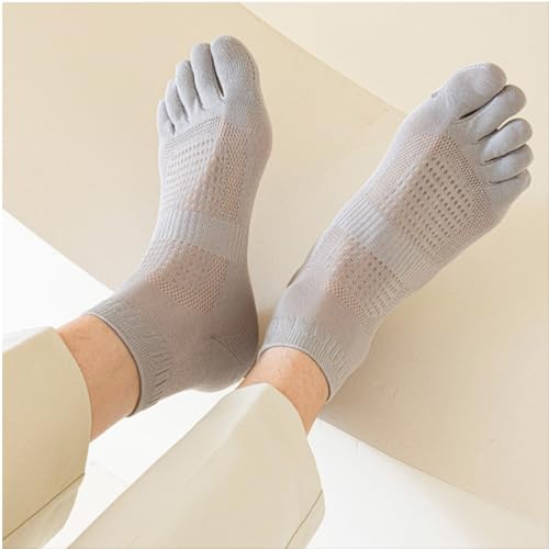 Yizelli 3 Pairs Summer Thin Five Toes Socks for Men Breathable Mesh Ankle Socks2