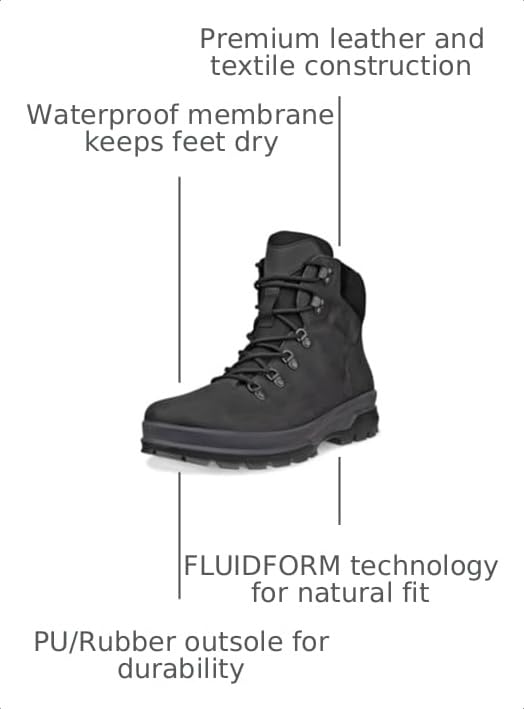 Image of ECCO Sport Rugged Track Plain Toe High Waterproof Hiking Boots