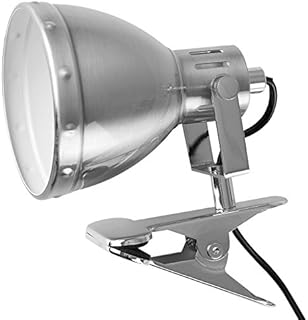 MiniSun Retro Style Brushed Chrome Metal Domed Adjustable Single Clip On Desk Table Lamp Spotlight