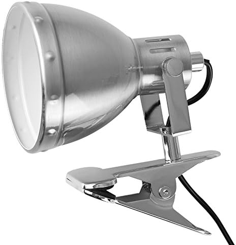 MiniSun Retro Style Brushed Chrome Metal Domed Adjustable Single Clip On Desk Table Lamp Spotlight