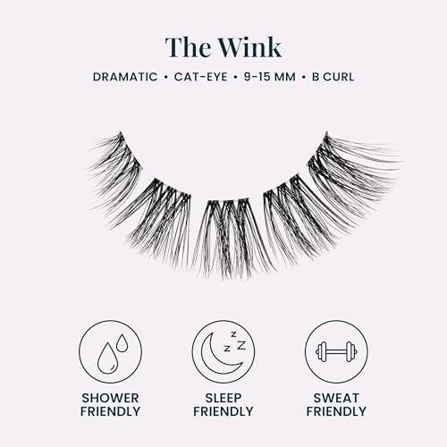 FlutterHabit The Wink 2 Pair Underlash Extensions, 9β15mm Black Wispy Winged Lash Clusters, Under Lash Eyelashes for At Home Application, Medium Volume Cat Eye, Adhesive Required - 2