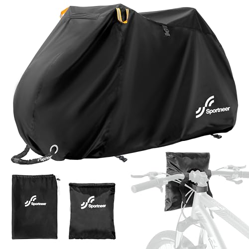 Sportneer Bike Cover: Waterproof Outdoor Bicycle Covers with Lock Hole & Storage Bag - Rain Sun UV Dust Wind Proof Bike Covers for Mountain Road Electric Bike